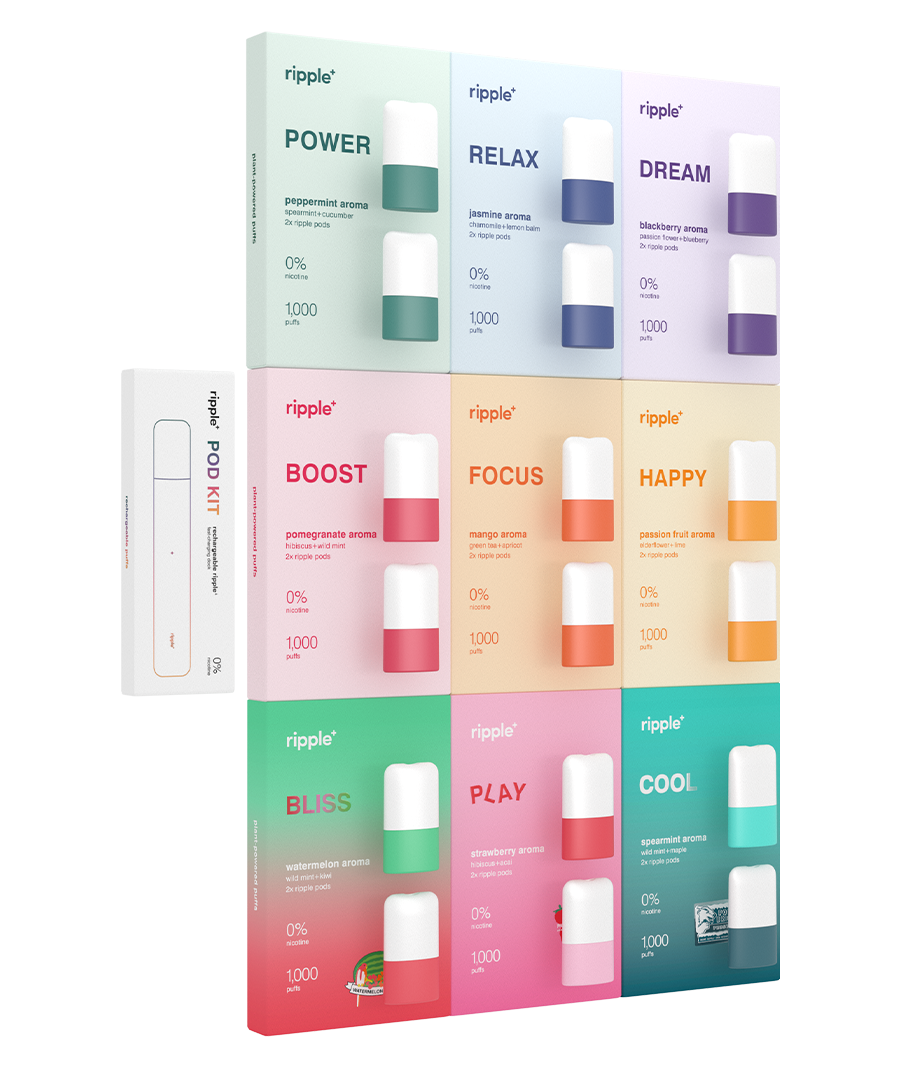 THE COMPLETE POD SET | POD KIT + All Aromas | Nicotine Free – therippleco